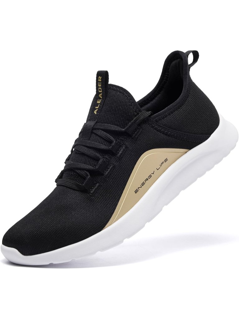 Women's Black Mesh Pull On Energycloud Lightweight Slip On Walking Running Shoes